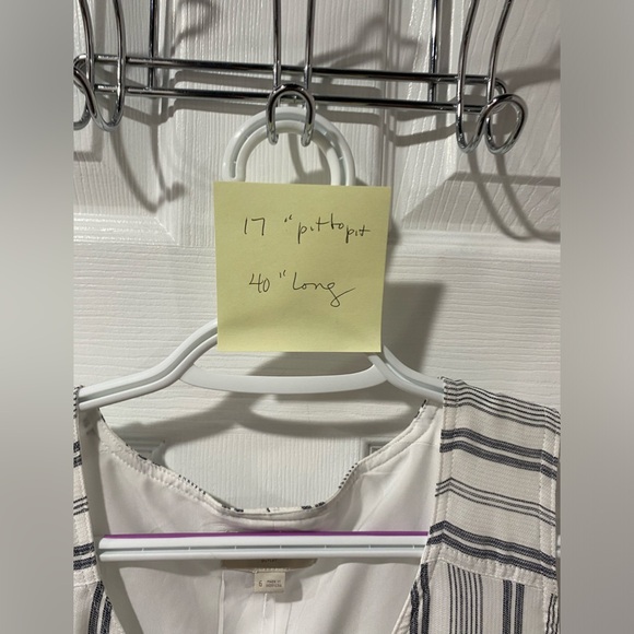 NWT Loft outlet women’s sleeveless dress, blue white stripe, coastal.  Size 6 - Picture 2 of 8